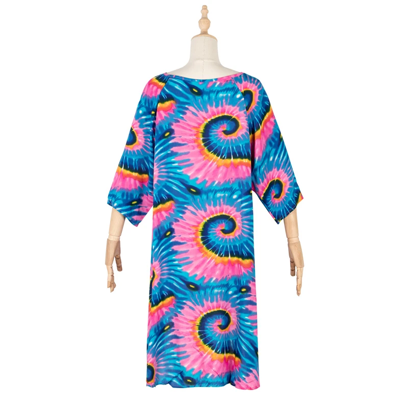 

Asymmetrical Midi Dress Women Casual Loose Fashion Digital Print Round Neck Half Sleeve Autumn Dress Sexy Elegant Party Dresses
