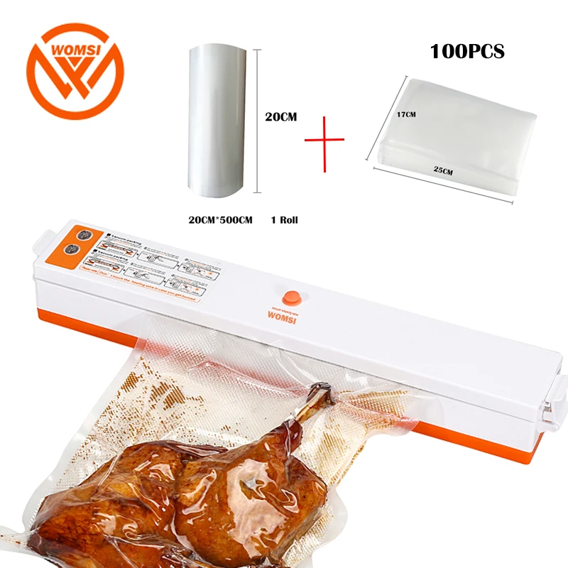 Вакуумный упаковщик для пищевых продуктов QH01 PaWOMSI ckaging Machine 220 В включая 15 пакетов