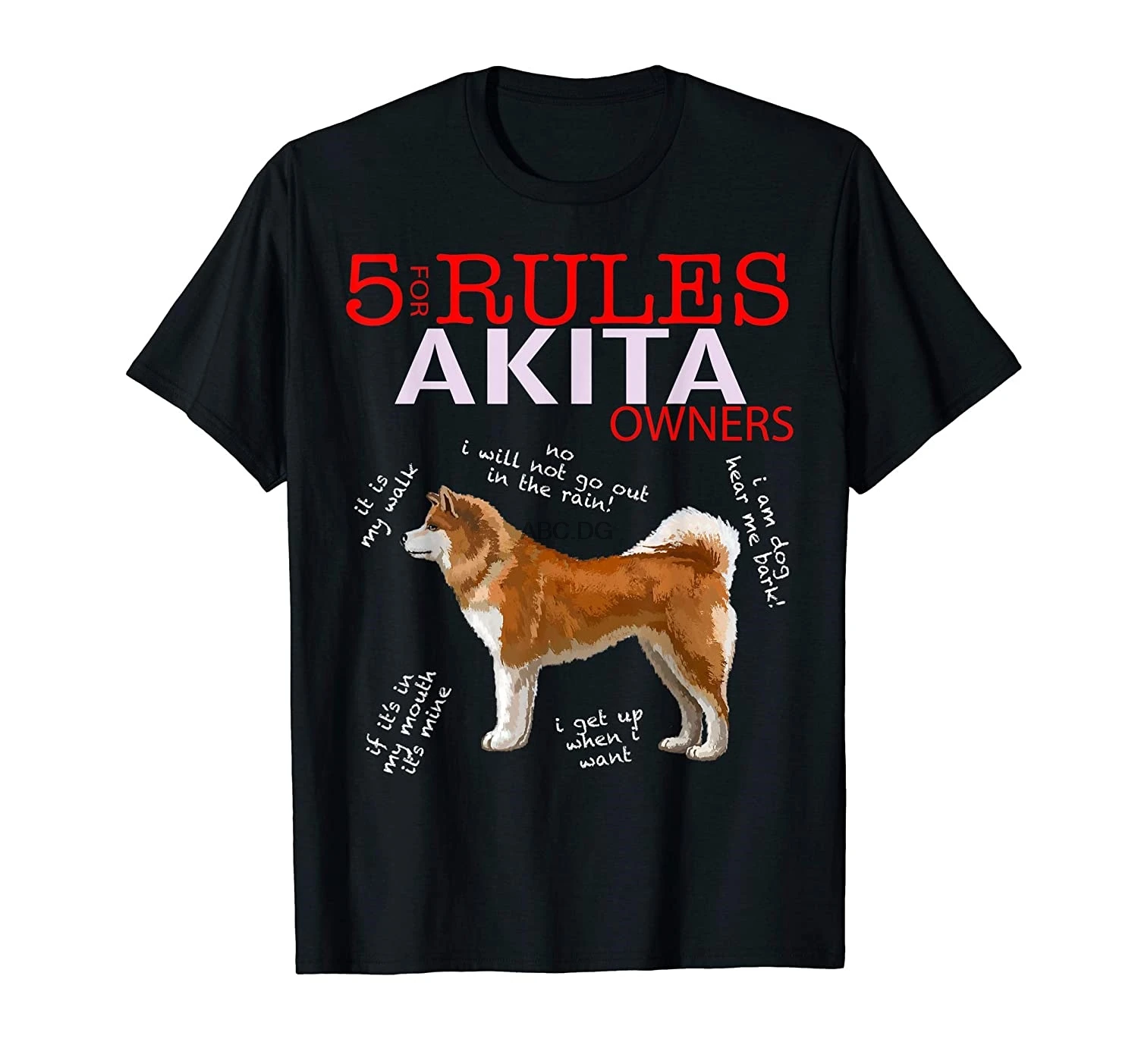

5 правил для владельцев Akita, футболка