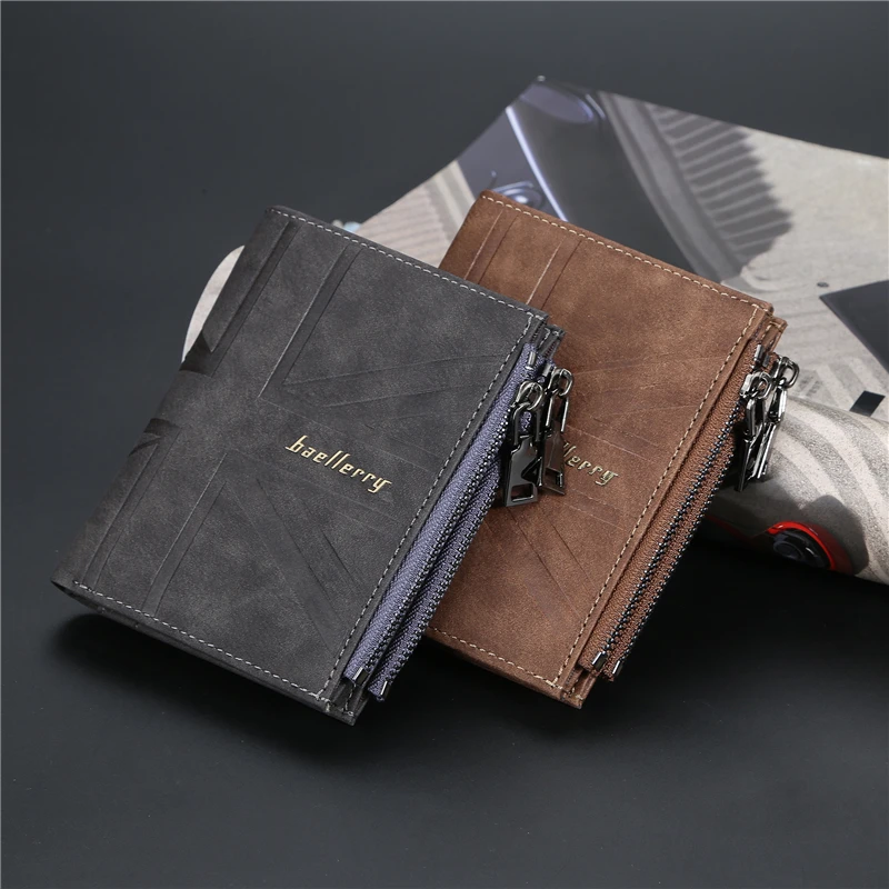

Vintage Men Short Wallet PU Leather Credit ID Card Holder Business Wallet Male Billfold Purse Clutch Solid Hombre