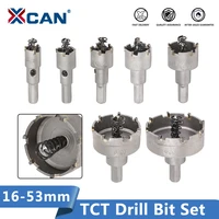 xcan drill bit 10pcs tct hole saw drill bit carbide steel core cutter for drilling stainless steel plate iron metal hole cutter