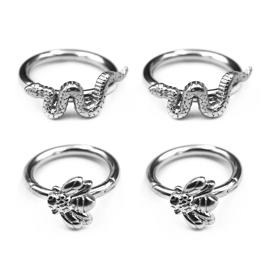 Змея пчела Clicker Helix пирсинг для хрящевой части уха Daith обруч тела кольцо пирсинга