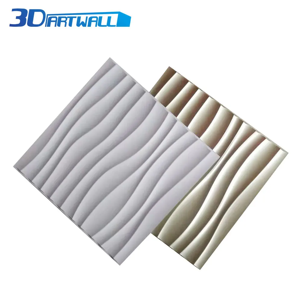 3DARTWALL ПВХ 3D стены Панель Волна дизайн Белый 19 7 &quotx 7" 12 штук в коробке 32ft|Обои| |