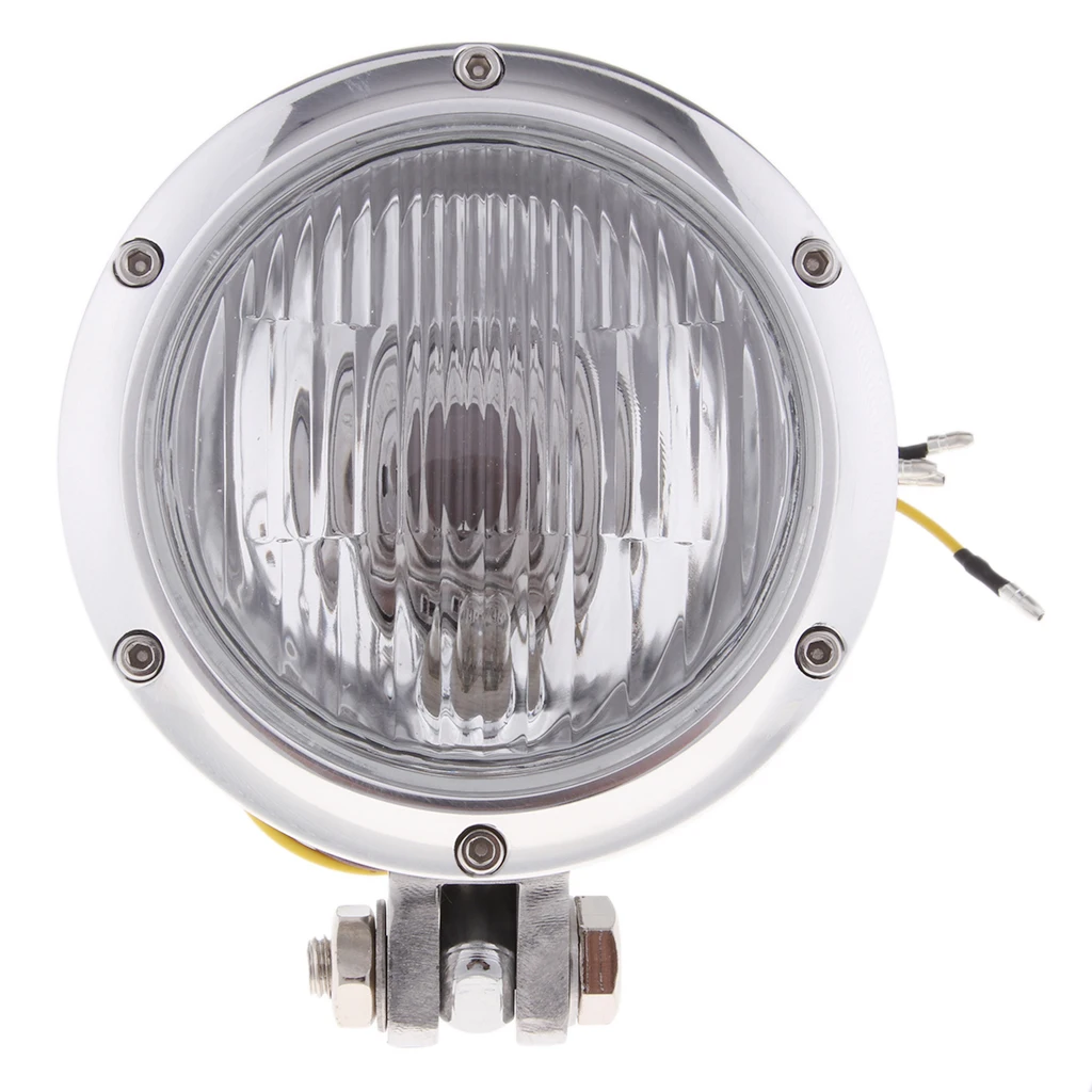 

12V 4'' Motorcycle Headlight Headlamp Front Light With Amber/Clear Lens