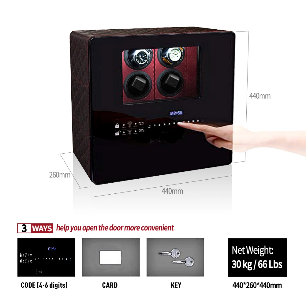 Роскошная безопасная коробка для намотки часов 12 автоматических шкафов стальная