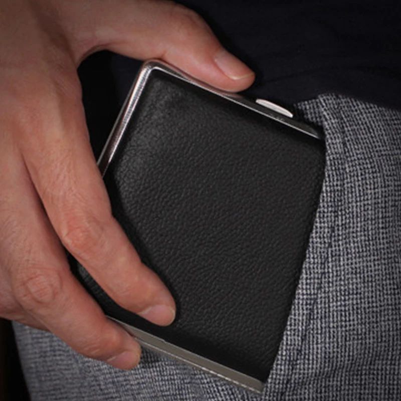 Кожаный чехол для сигар сигарет табака карманная коробка хранения 20 США |