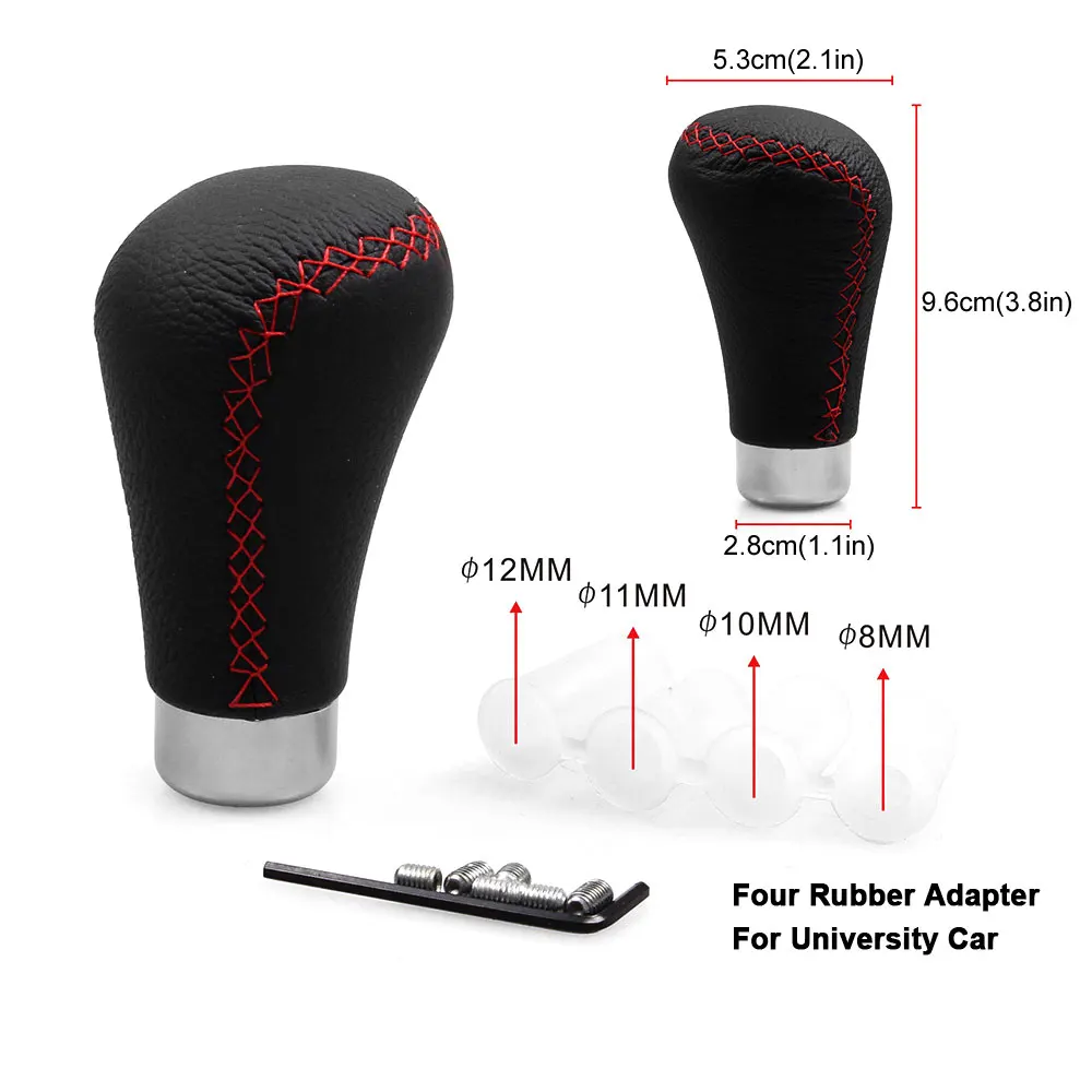 

1Set Manual Leather Gear Shift Knob Pole Stick Handle with Four Kinds of Adapters for Universal Cars Handle Head Handball