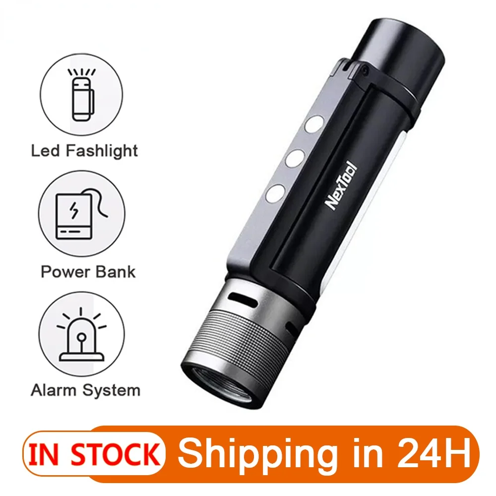 

Flashlight Outdoor 6 in 1 IPX4 Waterproof Audible Alarm Function Emergency PowerBank Portable Light