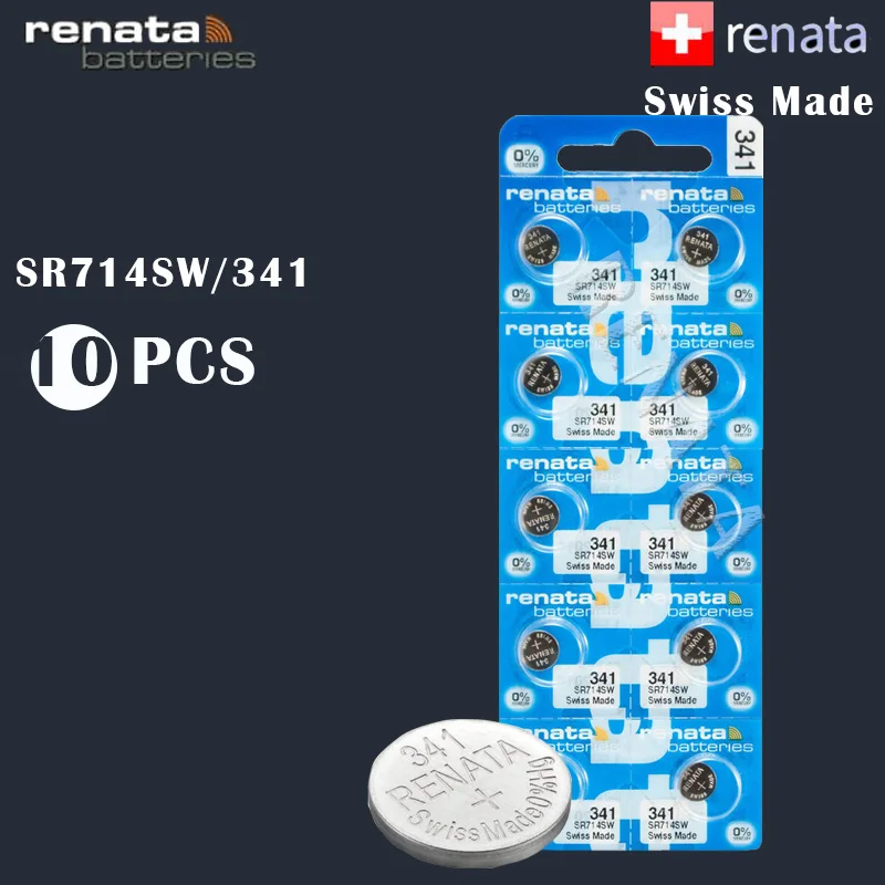10 шт./лот Renata 341 100% оригинальные брендовые новые долговечные SR714SW 1 55 V швейцарские