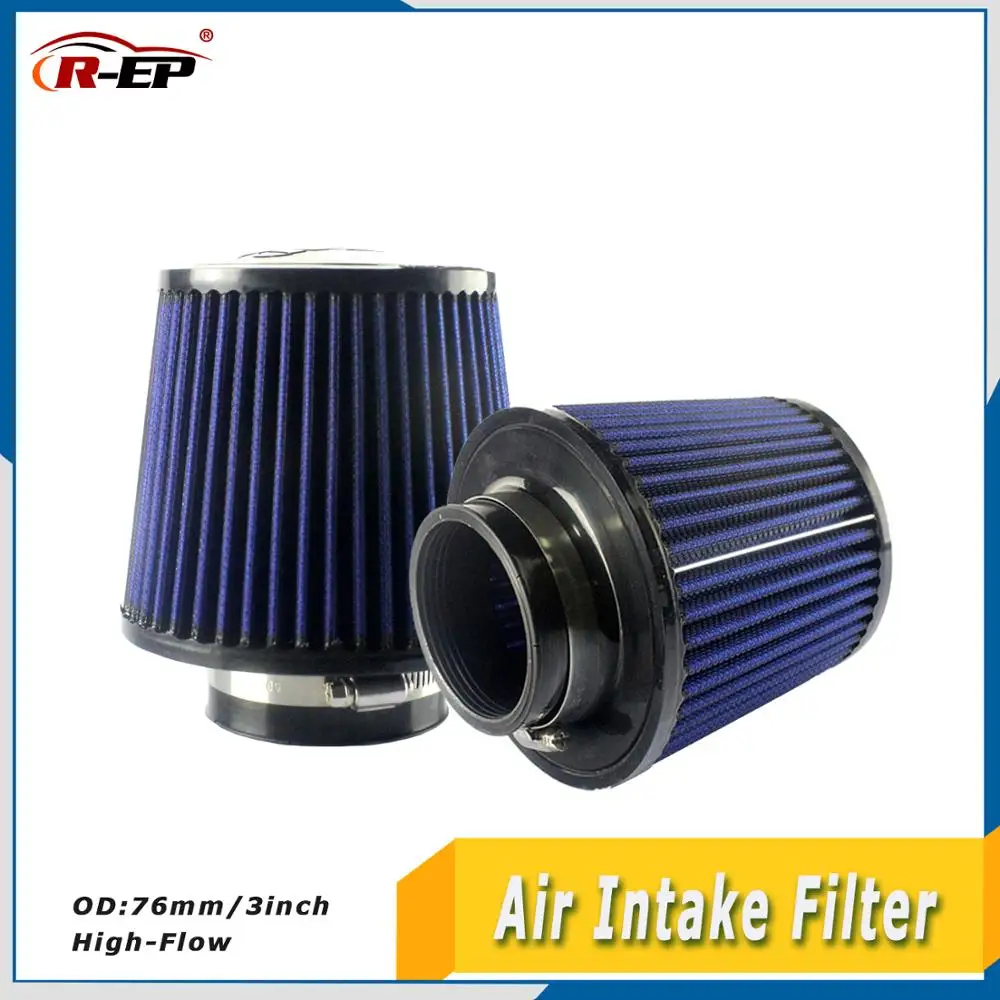 

R-EP Universal Sport 76mm Air Filter High Flow Cold Air Intake Filter performance Car Parts Reusable 3inch