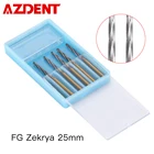 AZDENT 6 шт. стоматологические хирургические карбидные вольфрамовые кости Zekrya резаки для обработки заусенцев FG Бур 25 мм28 мм