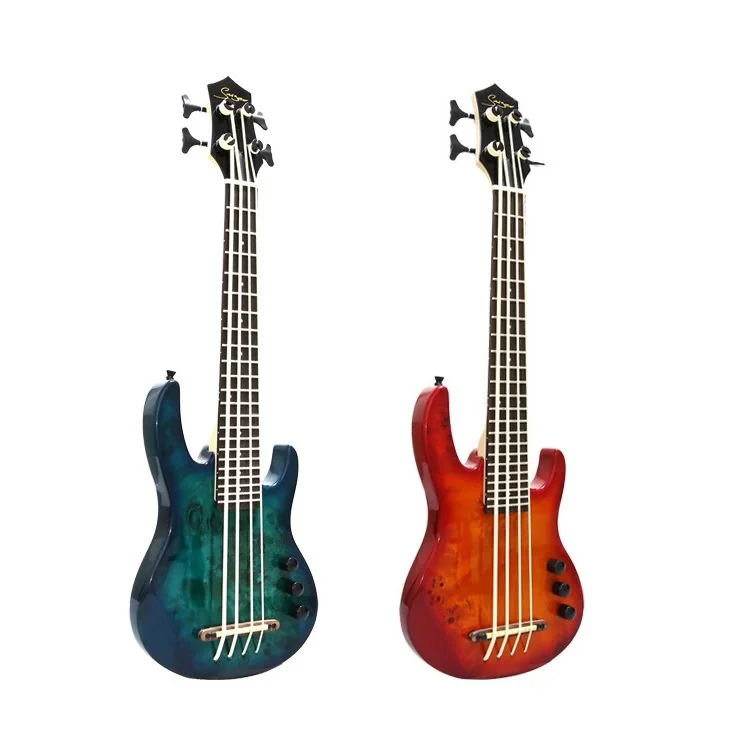 

Electric Ukulele Bass 2019 Ubass Guitar 30 Inches 4 Strings Mini Bass UKU Electro Guitars Pickup Maple High Quality High Gloss