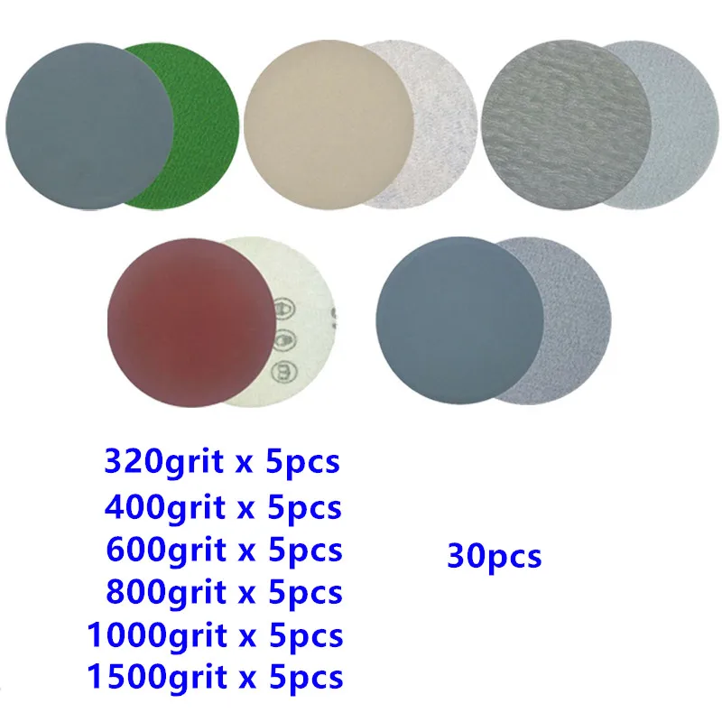 50 шт. 3 дюйма 75 мм наждачная бумага Мокрый Сухой диск абразивной наждачной листы
