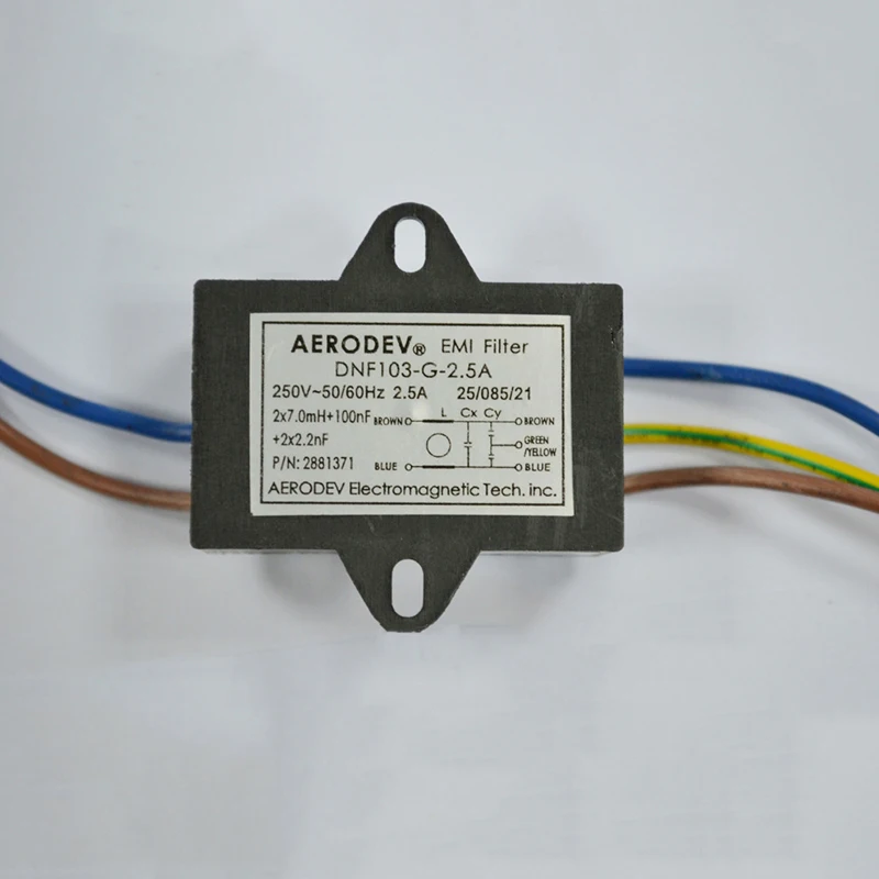 Фильтр питания Aerodev DNF103 G 2.5A однофазный EMI фильтр 250V 50 60Hz серия низкий ток