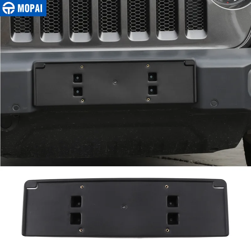 Кронштейн номерного знака MOPAI для Jeep Wrangler JL 2018 + ABS передний держатель 2019