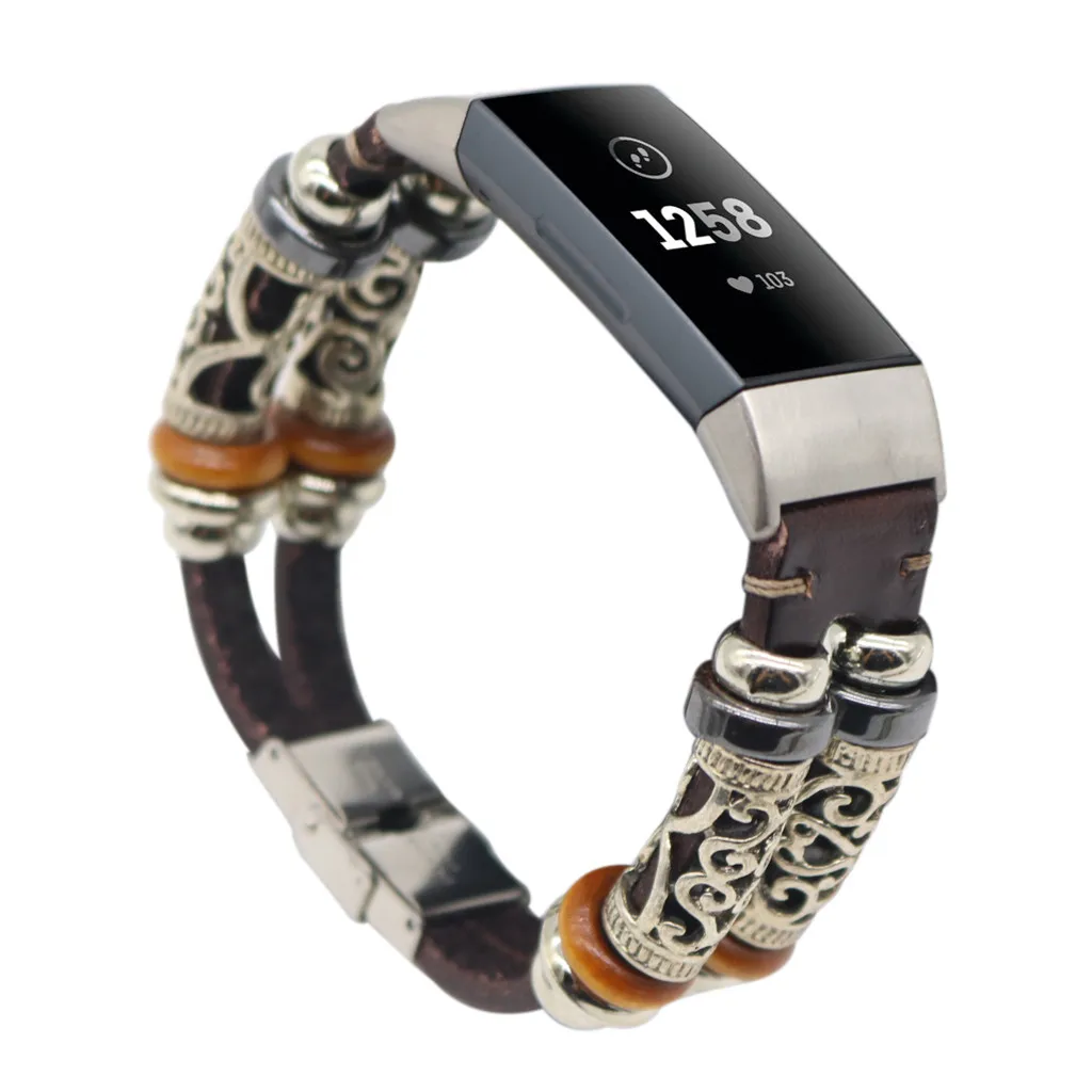 

Replacement Leather Wristband Band Strap Bracelet For Fitbit Charge 3 Quick Release SmartWatch Fashion Accessories