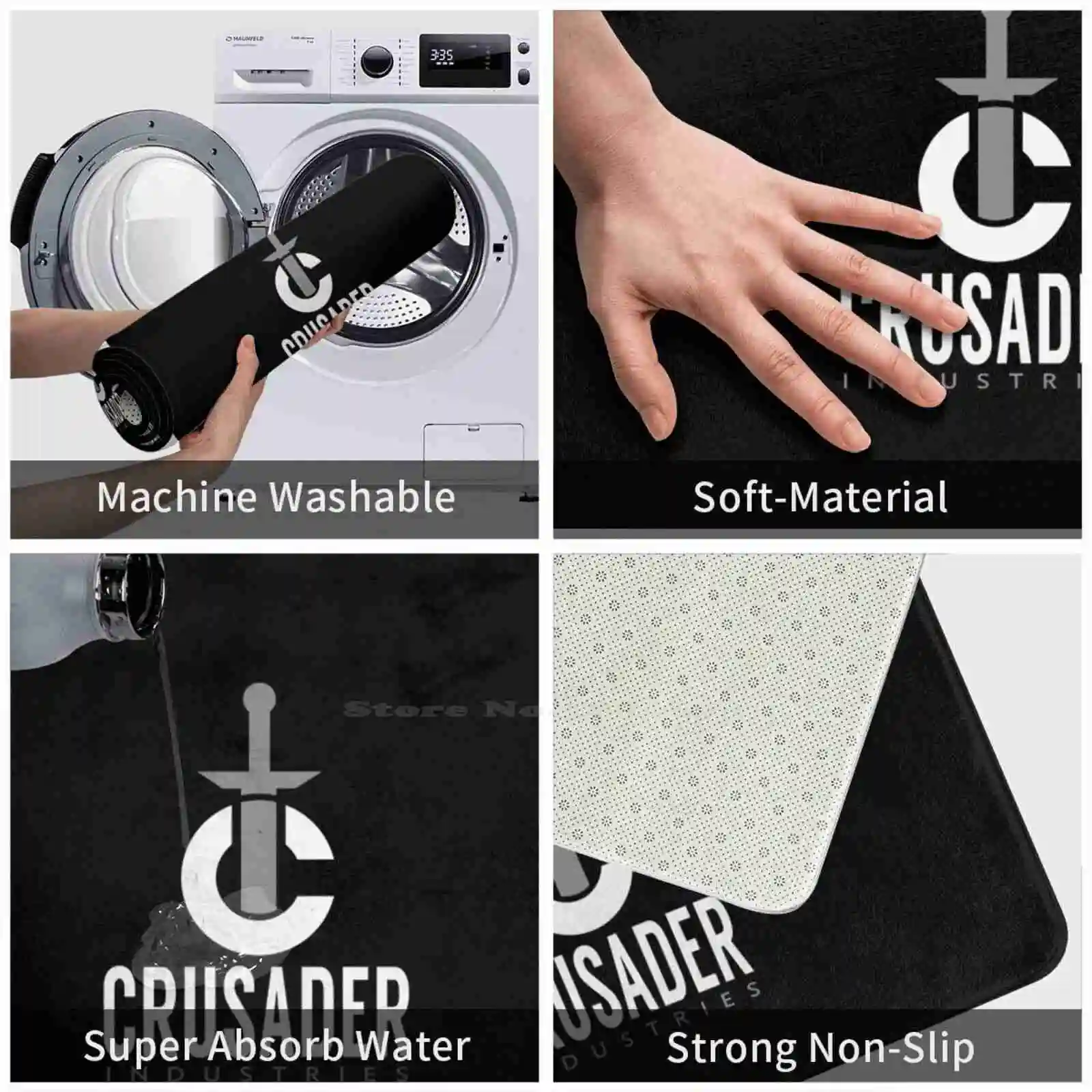 Удобный дверной коврик с логотипом Cru R Industries Bw для ног Логотипом Звезды