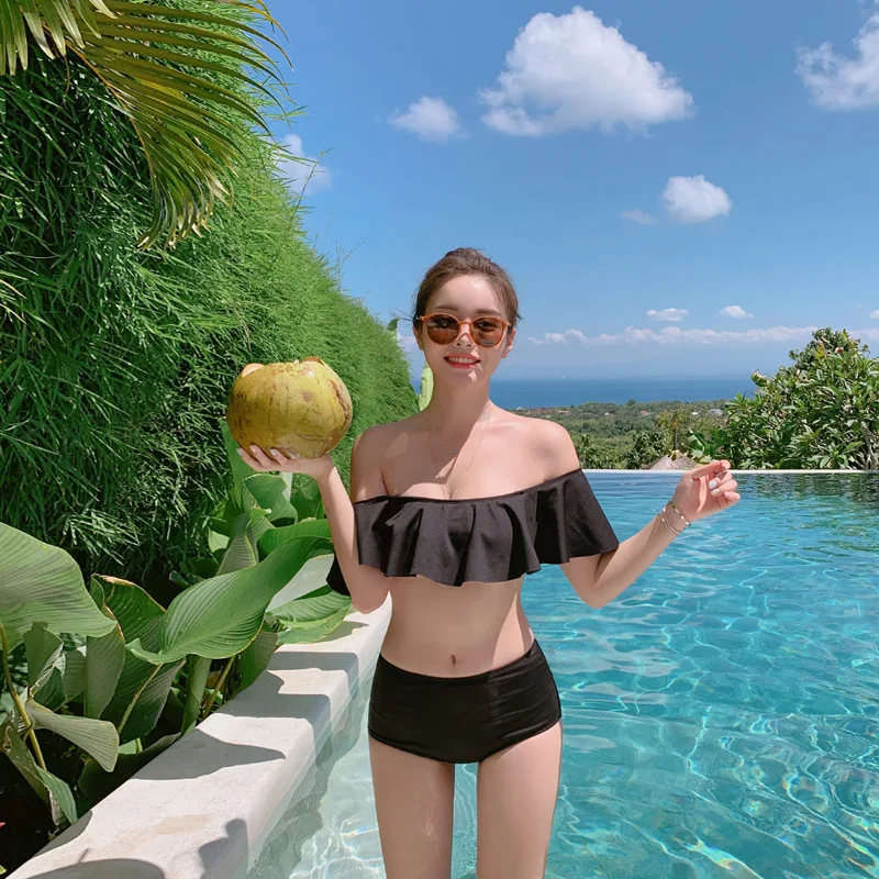 Женские костюмы для плавания Раздельный Танкини с пуш апом девочек модная одежда