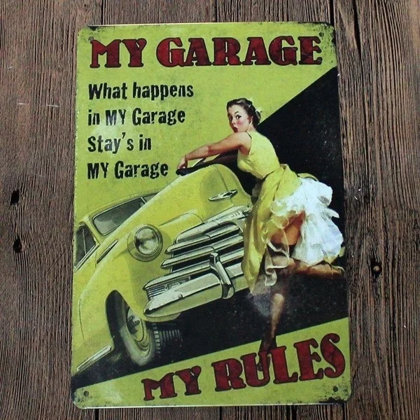 

Metal Tin Sign My Garage My Rules Bar Pub Home Vintage Retro Poster Cafe Art(Visit Our Store, More Products!!!)