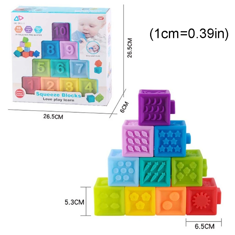 

Baby Vinyl Squeeze Blocks Parent-child Interactive Enlightenment Bathing Toy