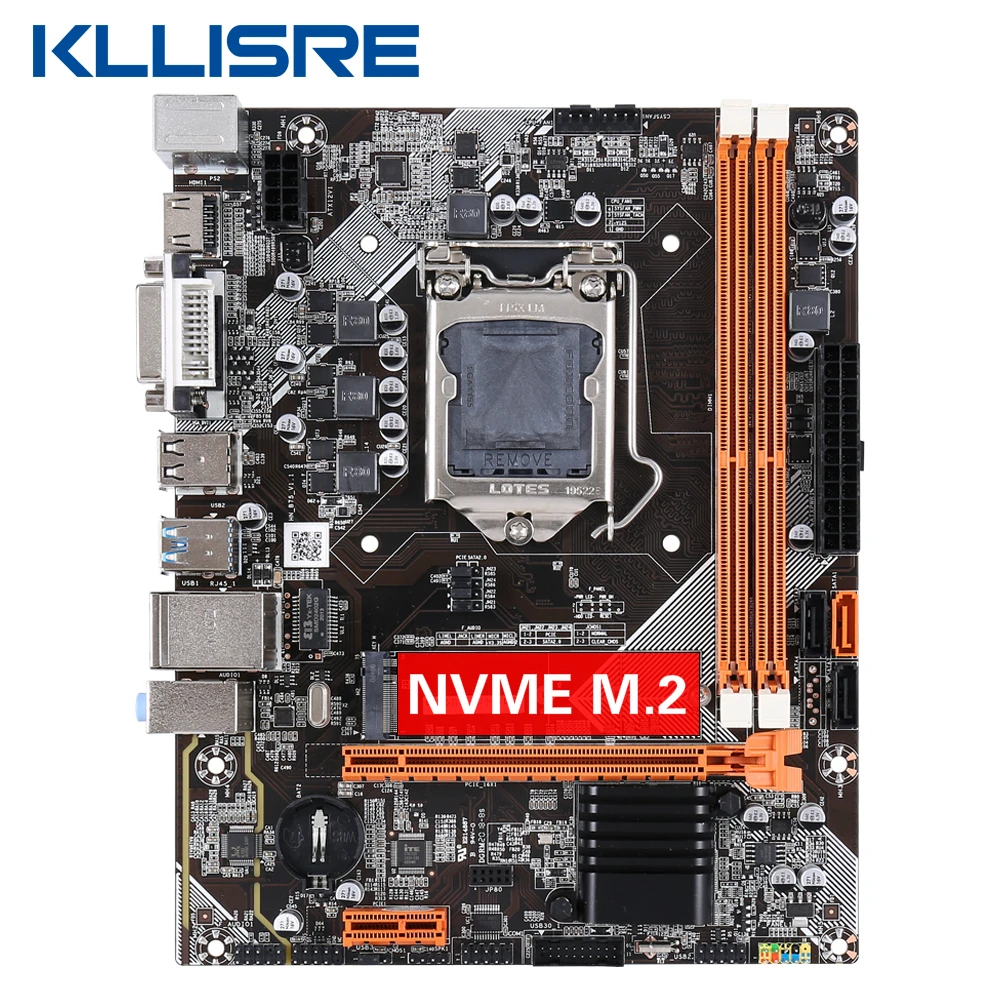 Kllisre B75 материнская плата с Core i5 3570 8 Гб 1600 МГц DDR3 настольная память NVME M.2 USB3.0 SATA3 |