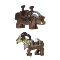 moc city medieval dwarf soldiers animals building blocks military minifigs wild boar goat mount parts bricks toys for children