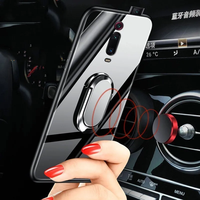 Чехол для Redmi K30 автомобильный магнитный держатель металлическая задняя крышка с