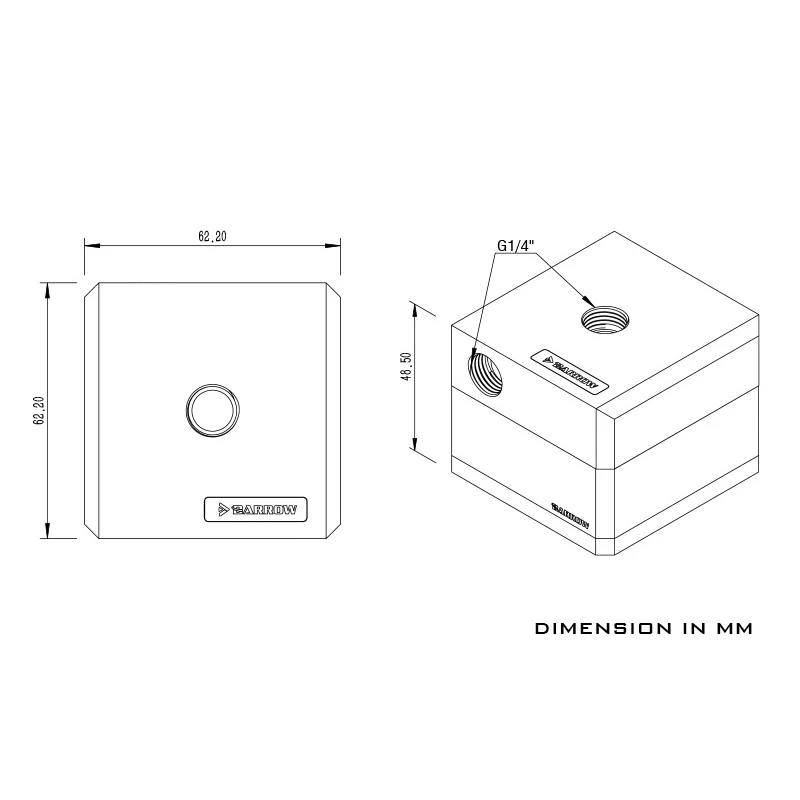 Barrow DDC насос водяного охлаждения PWM контроль скорости 17 Вт 12 в 2 0 светильник G1/4 Max