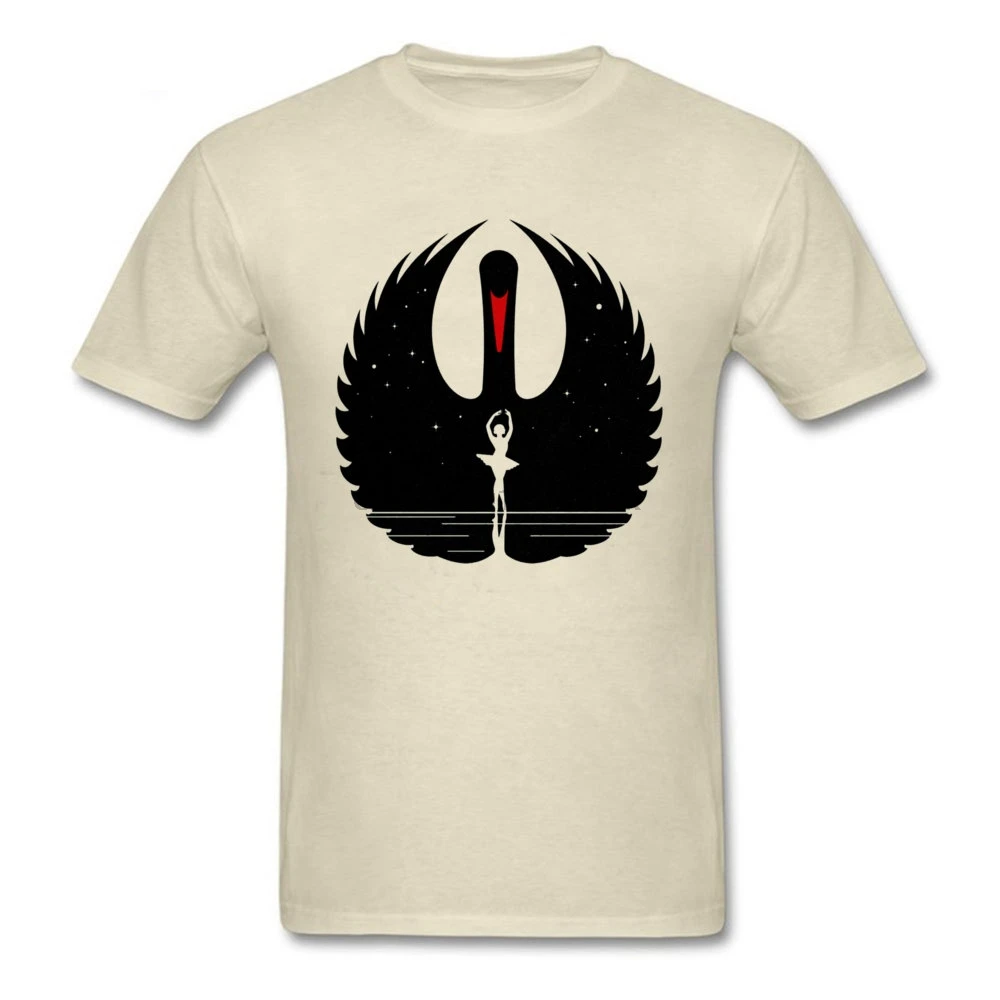 Элегантная дизайнерская мужская черная танцевальная футболка с лебедем принт на