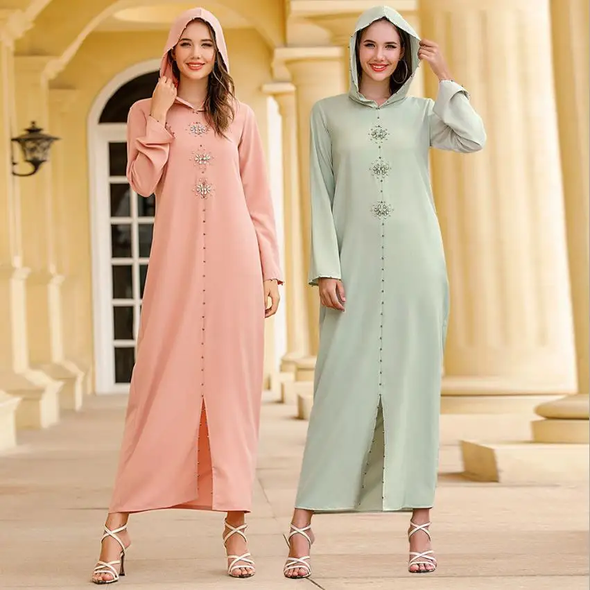 

Islamic Hooded Abaya peignoir Dubai Muslim Hijab Dress female Abaya Saudi Islamic Clothing Robe Djellaba Femme Muslim