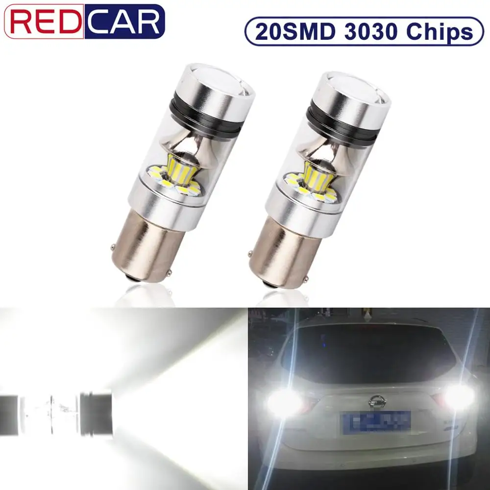 2 шт. 1156 BA15S P21W Светодиодная лампа 20SMD 3030 чипы 1200LM 6000K 12V автомобильная задний фонарь