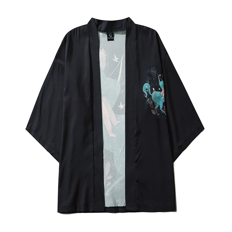 Традиционное японское кимоно юката мужская Женская Повседневная рубашка с