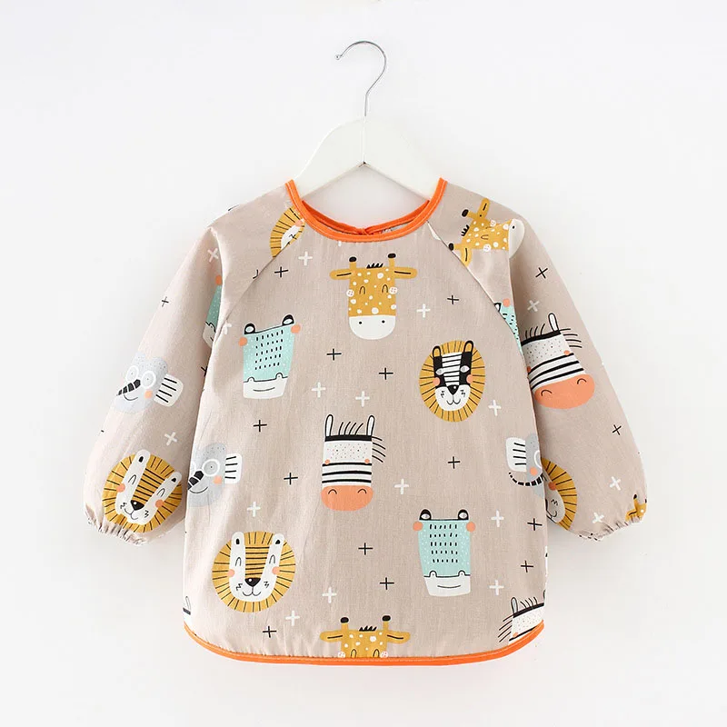 New Arrive Cute Baby Waterproof Long Sleeve Apron Children Feeding Smock Bib Burp Clothes Soft Eat Toddler Clothing AXP042 | Детская
