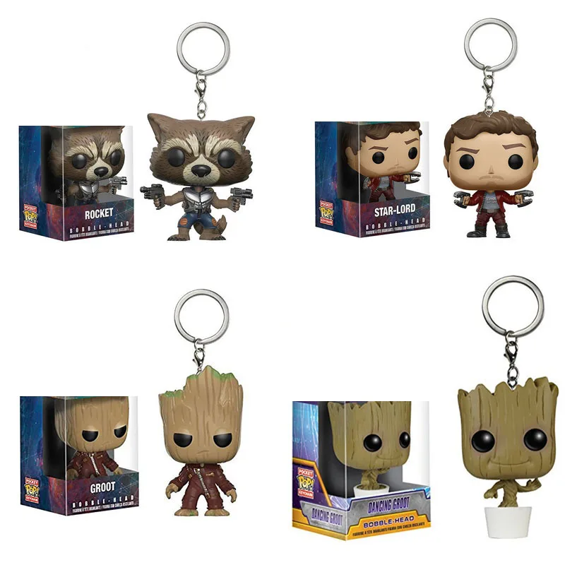 Funko стражи галактики 2 rocket star lord дерево брелок игрушка фигурка Коллекционная