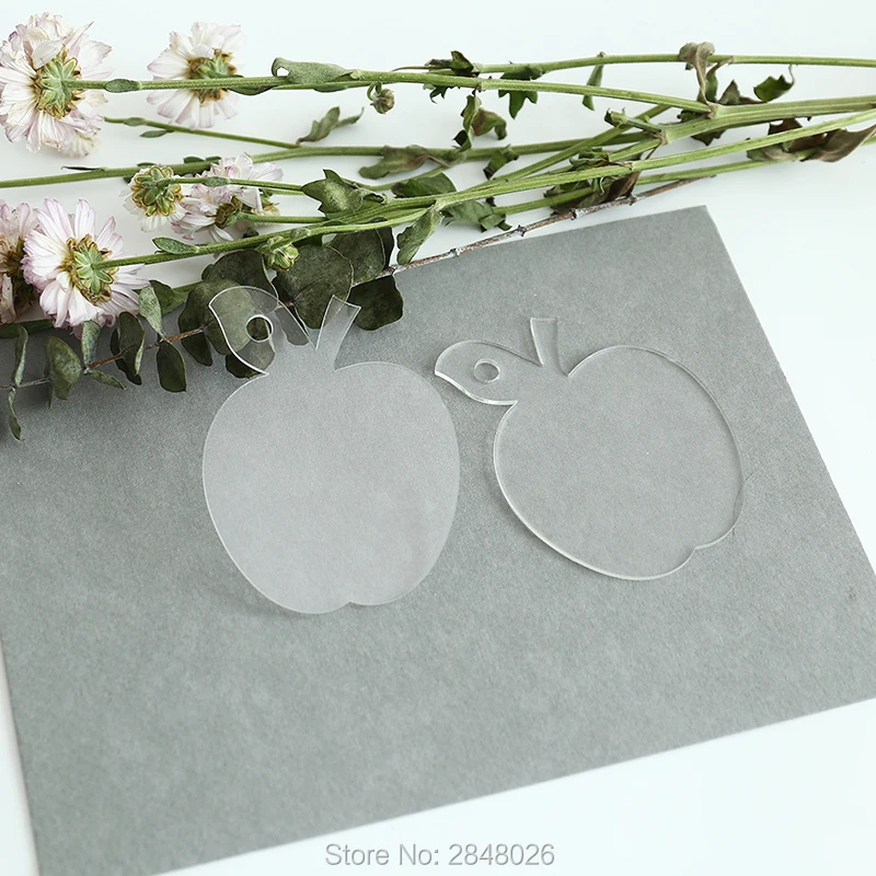 Лазерная резка акриловое ясное яблоко декоративная бирка Индивидуальный размер