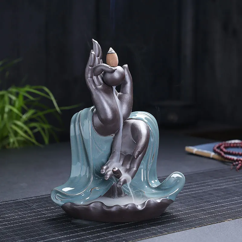 

Creative Purple Sand Backflow Incense Burner Classical Aromatherapy Burner Zen Bergamot Sandalwood Burner Indoor Large Incense R