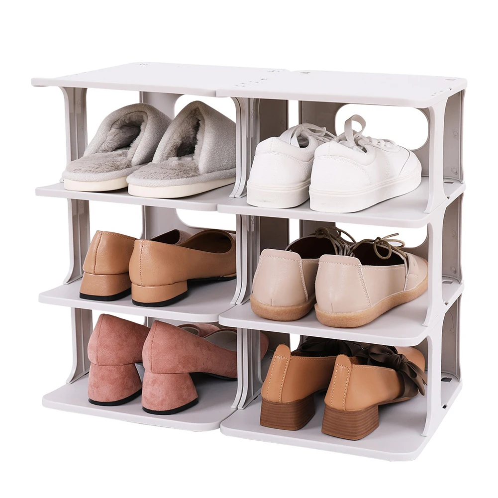 

Shoe Rack Washable Drop Front Shoe Organizer No Punch Shoe Storage Shelf for Bathroom Living Room