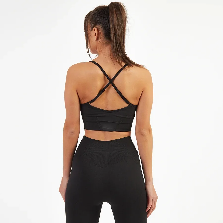 

2/Pcs Women's Seamless Yoga Suit Sportswear Fitness Sport For Women Gym Running Set High Waist Pants Sports Bras Workout Set