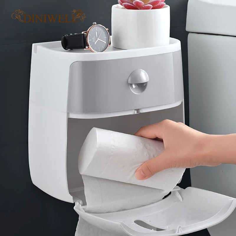 Двухслойный держатель для туалетной бумаги DINIWELL водонепроницаемый контейнер