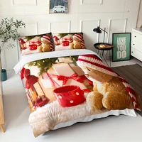 3d winter bedding sets cute teddy bear pattern comforter bedroom bedclothes with pillowcases fabic bedding for children