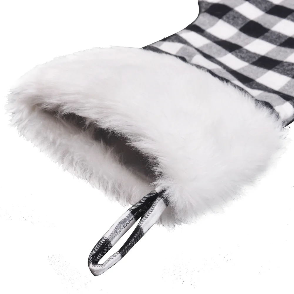 Рождественские чулки в белую/красную черную клетку детские подарки сумка