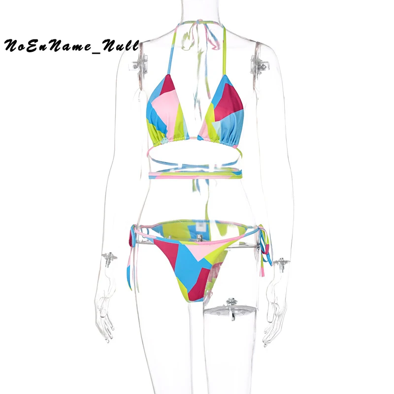 

Summer Ladies three-piece Skirt Set New Hollow Low-cut Bandage Drawstring Skirt Suit Sexy Beach Vacation Party Outfit