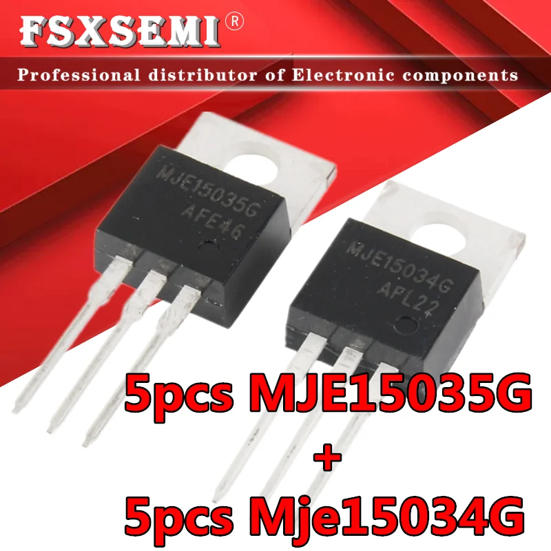 5 пар силовых транзисторов MJE15034G TO 220 MJE15035G TO220 (5 шт. MJE15034 + MJE15035)|Интегральные схемы|