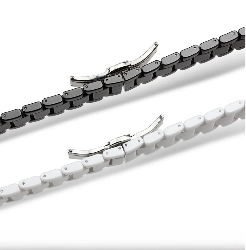 Ceramic bracelet watchband 14 16 18 20 22mm Grind arenaceous watch strap band white black watch belt accessories not fade