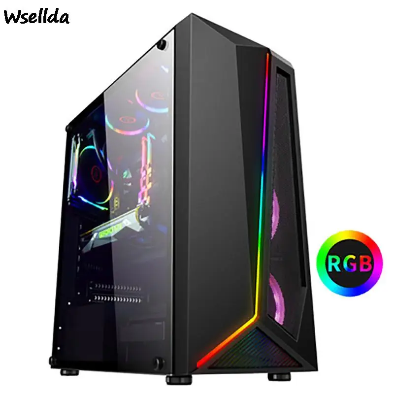 

Sailor ATX Gaming Computer Case Fan Water-cooled Front I/O USB3.0 Full Tempered Side Penetration Pc Gamer Gamer Cabinet PC Case