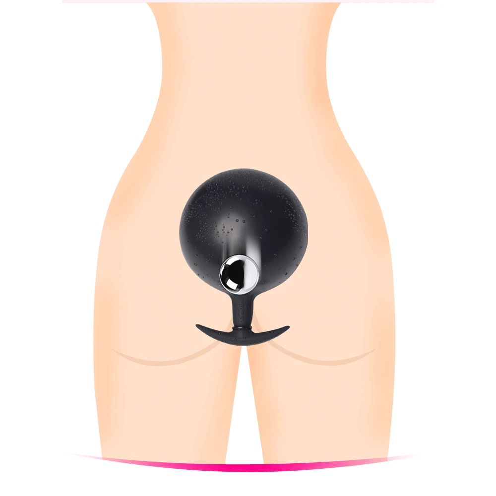 New Built-in Steel Ball Inflatable Anal Plug Butt Toy Vaginal anal Dilator Pump Dildo Gay Sex Toys for Women and Men | Красота и