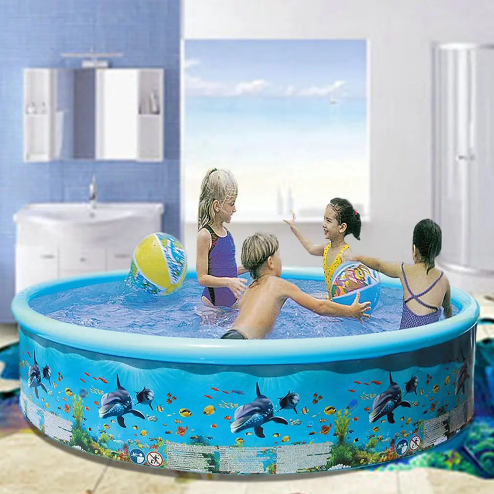 

Foldable Swimming Pool Round Paddling Pool Summer Outdoor Party Supplies For Kids Adult Ocean Fish Pattern Swimming Pool