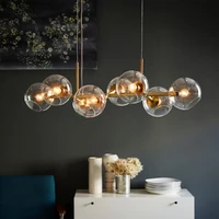 nordic loft glass ball pendant lights creative molecule design winehouse living room kitchen bar e14 hanging light
