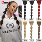 Aosiwig синтетические косички с пузырями, прямой хвост, кулиска волос, искусственные натуральные заколки для волос для женщин