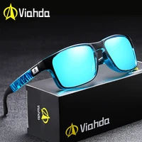 viahda eye catching function polarized sunglasses for men matte black frame fit painting temples play cool sun glasses with cas